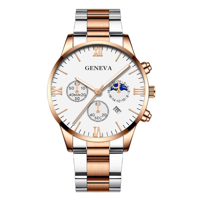 Quartz Wristwatch Men's Watches Classic Calendar Mens Business Steel Watch Popular