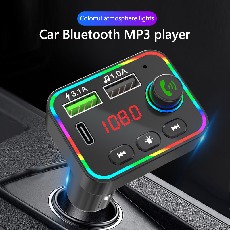 Bluetooth 5.0 Car FM Transmitter MP3 Player Wireless Handsfree Car Kit Receiver Adapter with PD USB Phone Charger