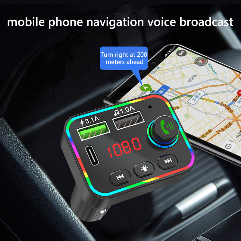 Bluetooth 5.0 Car FM Transmitter MP3 Player Wireless Handsfree Car Kit Receiver Adapter with PD USB Phone Charger