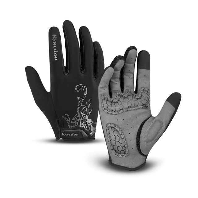 1 Pair Cycling Gloves Men Outdoor Sports Bicycle Full Finger Gloves Touch Screen Shockproof Cycling Gloves Anti-Slip Bike Gloves