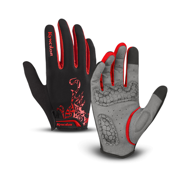 1 Pair Cycling Gloves Men Outdoor Sports Bicycle Full Finger Gloves Touch Screen Shockproof Cycling Gloves Anti-Slip Bike Gloves