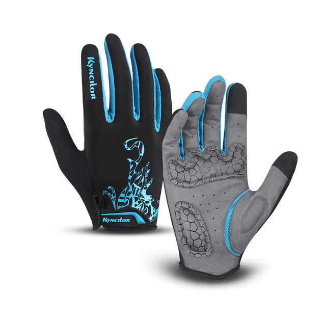 1 Pair Cycling Gloves Men Outdoor Sports Bicycle Full Finger Gloves Touch Screen Shockproof Cycling Gloves Anti-Slip Bike Gloves