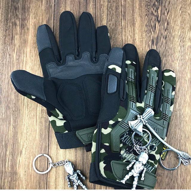 Full Finger Tactical Army Gloves Military Paintball Shooting Airsoft Combat PU Leather Touch Screen Rubber Protective Gloves