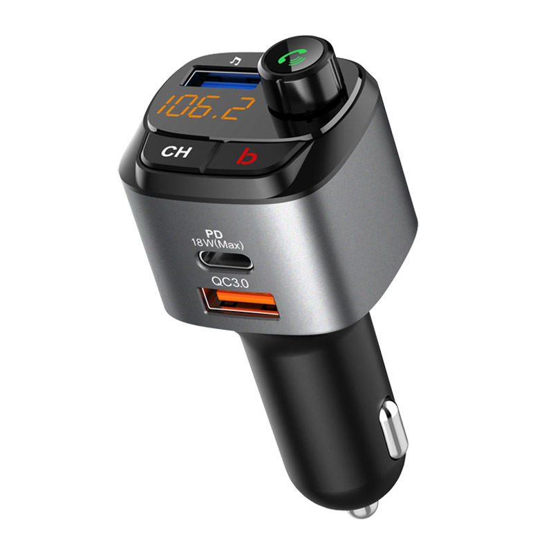 Bluetooth 5.0 Car Kit Handsfree Car MP3 Player FM Transmitter QC3.0 Quick Charge PD18W Fast Charging Car Charger