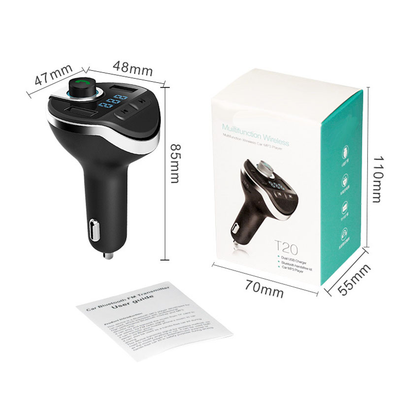FM Transmitter FM Modulator Hands Free Music Playing Dual USB Car Charger Bluetooth-compatible Car Kit Handsfree