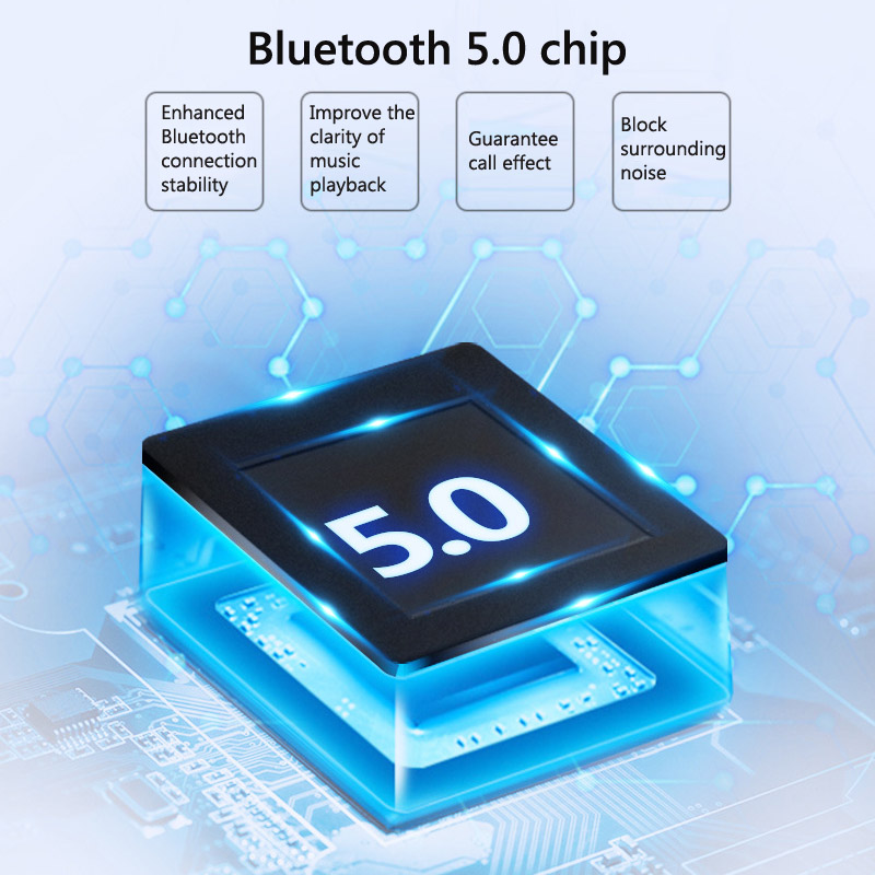Bluetooth 5.0 Car Kit Handsfree FM Transmitter Stereo Audio Receiver QC3.0 Quick Charge Car Charger with One Key Bass