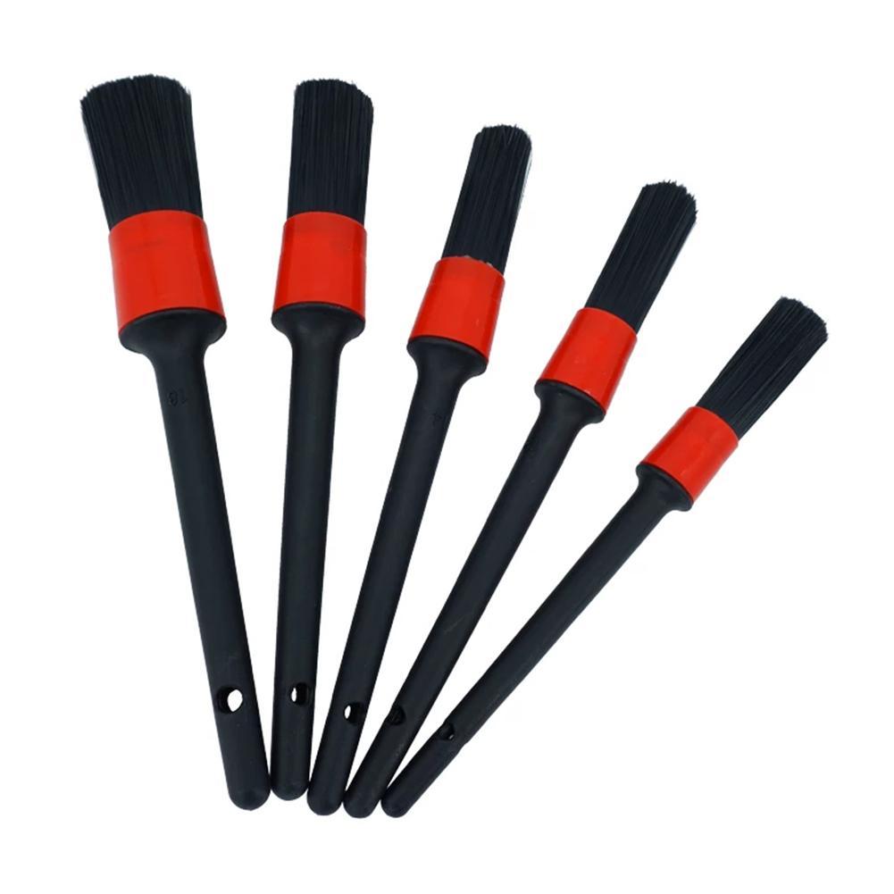 5PCS Car Detailing Brushes Cleaning Brush Set for Cleaning Wheels Tire Interior Exterior Leather Air Vents Car Cleaning Kit Tool