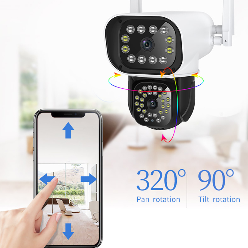 HD 3MP PTZ Dual-Lens Wifi Camera Outdoor Auto Tracking Cloud home Security IP Camera Zoom Speed Dome CCTV Camera surveillance