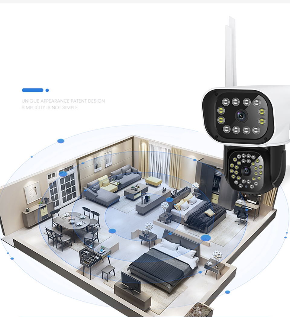 HD 3MP PTZ Dual-Lens Wifi Camera Outdoor Auto Tracking Cloud home Security IP Camera Zoom Speed Dome CCTV Camera surveillance