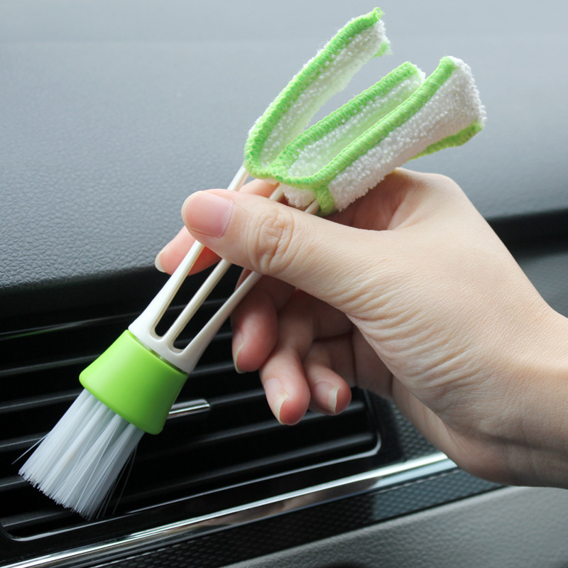 1Pcs Car Cleaning Brush Double Ended Car Air Conditioner Vent Slit Brush Instrumentation Dusting Blind Keyboard Cleaning Washer