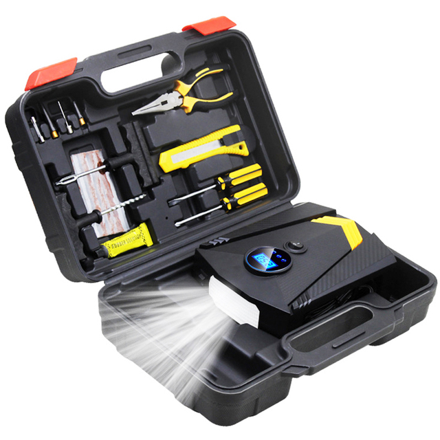with Repair Tools Sets DC 12V Car Air Compressor 150 PSI Digital Tire Inflator Air Pump Auto Air Pump for Car with LED Light