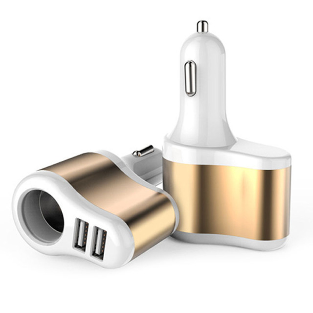 12V-24V Car Cigarette Lighter Socket Splitter Plug Dual USB Charger Adapter 1A+2.1A for iPhone samsung For bmw peugeot passat VW