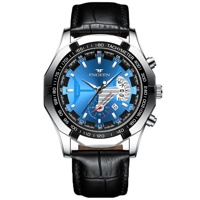 Brand Top Men's Watch Fashion Waterproof Non-mechanical Super Large Dial Stainless Steel Automatic Calendar Watch
