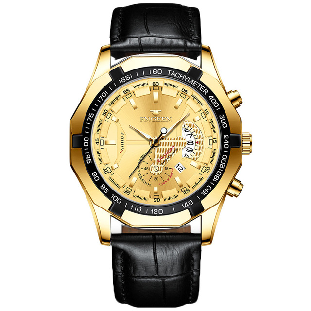 Brand Top Men's Watch Fashion Waterproof Non-mechanical Super Large Dial Stainless Steel Automatic Calendar Watch