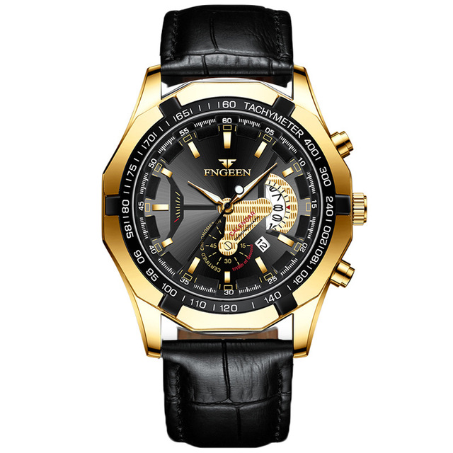 Brand Top Men's Watch Fashion Waterproof Non-mechanical Super Large Dial Stainless Steel Automatic Calendar Watch