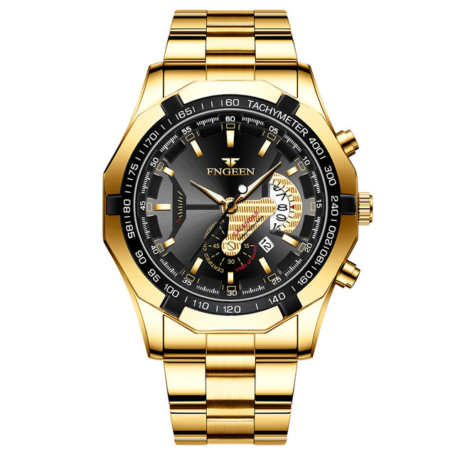 Brand Top Men's Watch Fashion Waterproof Non-mechanical Super Large Dial Stainless Steel Automatic Calendar Watch