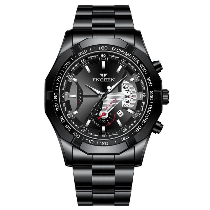 Brand Top Men's Watch Fashion Waterproof Non-mechanical Super Large Dial Stainless Steel Automatic Calendar Watch