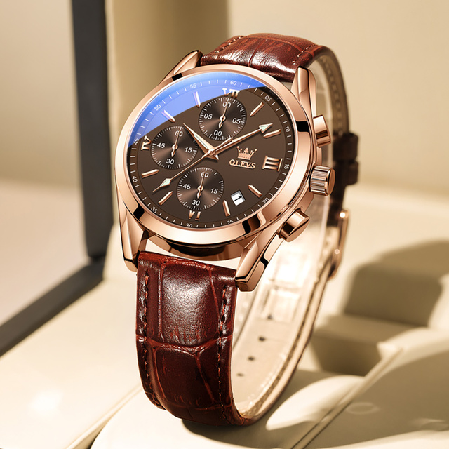 Elite Mens Quartz Watches Business Dress Waterproof Wristwatch Men Luxury Luminous Breathable Leather Sport watch men Gift
