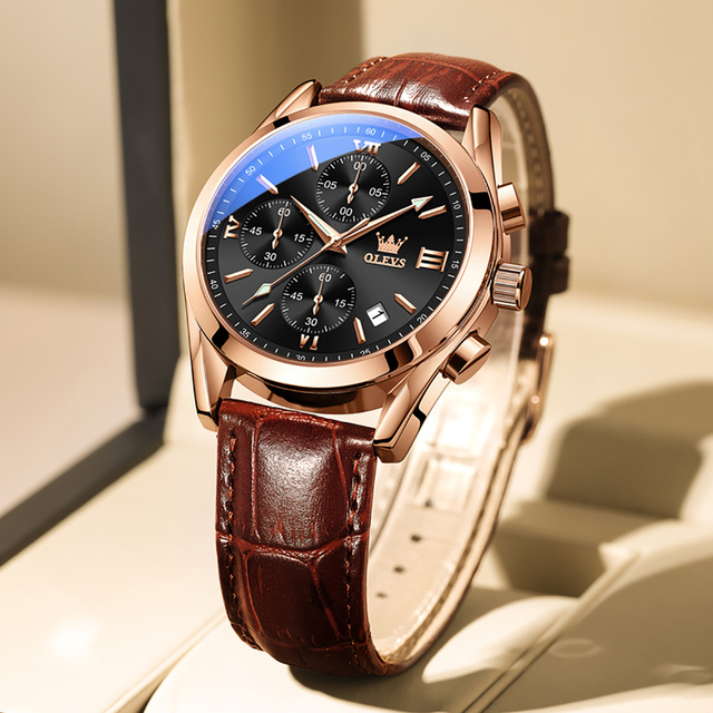 Elite Mens Quartz Watches Business Dress Waterproof Wristwatch Men Luxury Luminous Breathable Leather Sport watch men Gift
