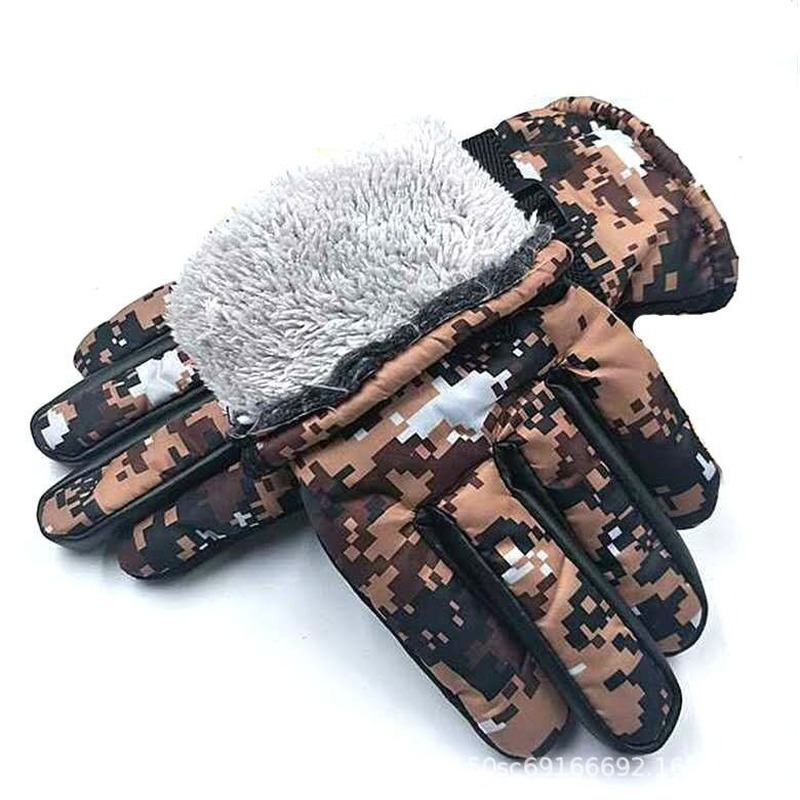 Outdoor Men Winter Warm Gloves Camouflage Ski Warm Thickened Waterproof Gloves Fashion Bike Riding Gloves
