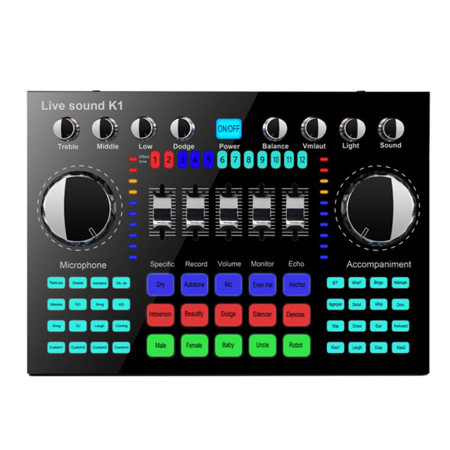 Music Recording  5.0 Universal HIFI Multiple Effects Computer Phone Streaming Mixer Board Voice Changer Live Sound Card