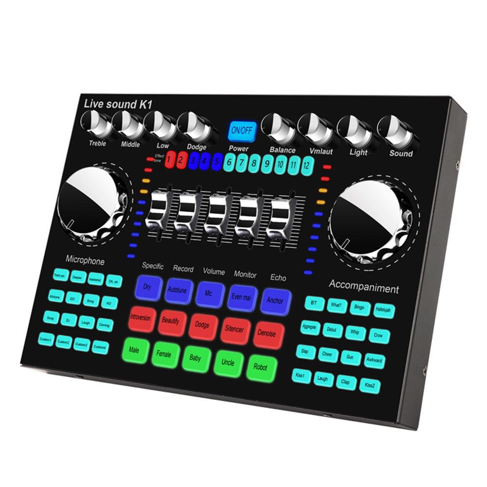 Music Recording  5.0 Universal HIFI Multiple Effects Computer Phone Streaming Mixer Board Voice Changer Live Sound Card