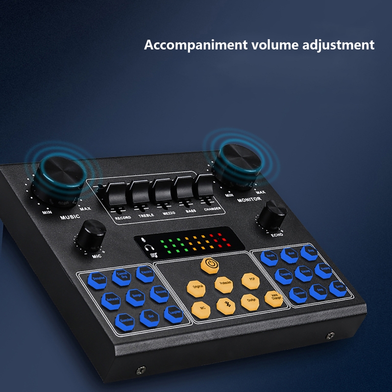 External Multi-function Sound Card Bluetooth-compatible Sound Board Live Kits Smart Noise Canceling DJ Studio Streaming