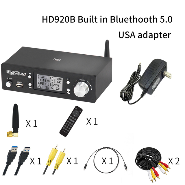 HD920 5.1CH Audio Decoder Bluetooth 5.0 sound card Reciever DAC DTS AC3 Dolby Atmos 4K HDMI-compatible Converter SPDIF ARC PCUSB Sound Card