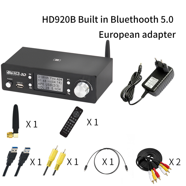 HD920 5.1CH Audio Decoder Bluetooth 5.0 sound card Reciever DAC DTS AC3 Dolby Atmos 4K HDMI-compatible Converter SPDIF ARC PCUSB Sound Card