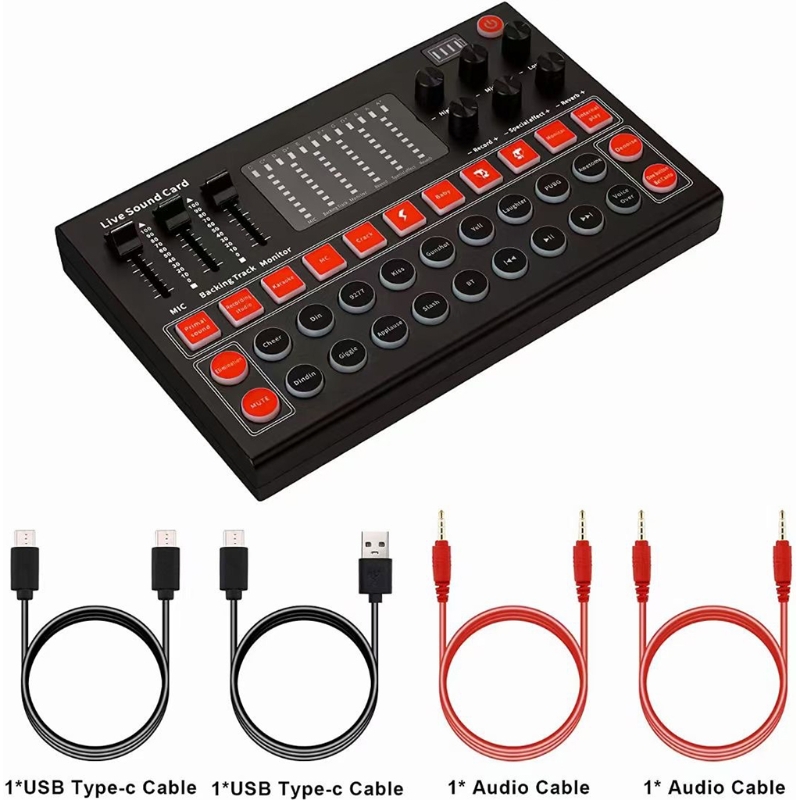 Microphone Sound Mixer Sound Card Audio Mixing M9 Sound Card Console Amplifier Computer Sound Adapter