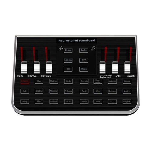 F8 Live Sound Card English Version 6 Modes Voice Mixer Microphone Webcast Entertainment Streamer for Phone Computer