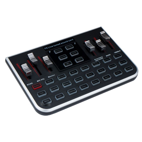 F8 Live Sound Card English Version 6 Modes Voice Mixer Microphone Webcast Entertainment Streamer for Phone Computer
