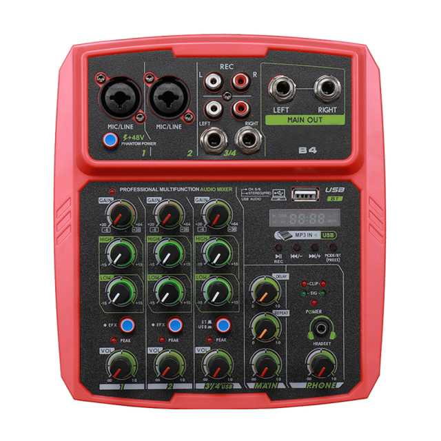 B4 channel mixer outdoor conference audio USB Bluetooth reverberation audio instrument processor  live sound card
