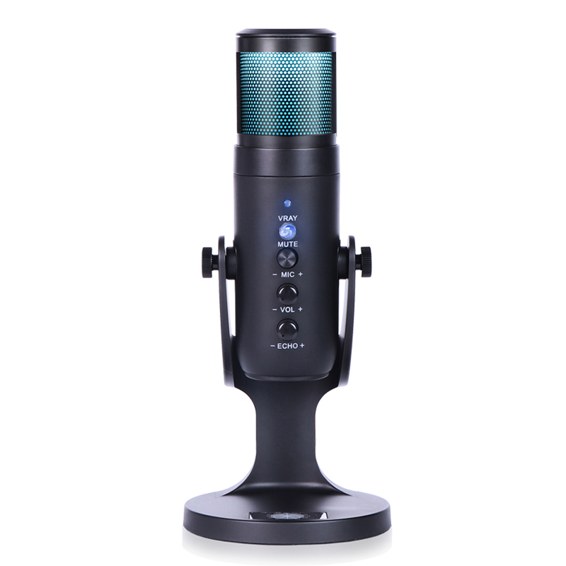 Condenser Microphone for iPhone Android laptop Computers Professional USB Mic with Earphone jack for Gaming Streaming