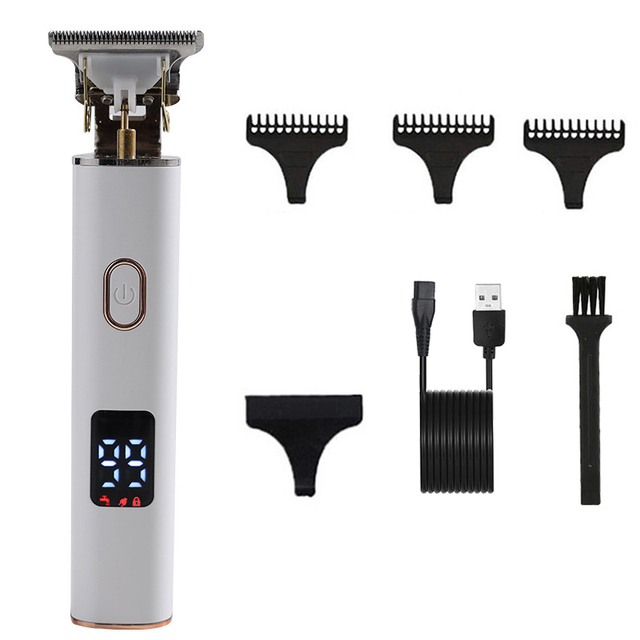 Barber Electric Hair Clipper Men's Home Rechargeable Beard Trimmer Hair Salon LCD Digital Oil Head Carving Electric Hair Clipper