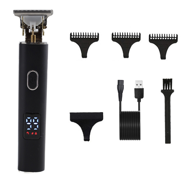 Barber Electric Hair Clipper Men's Home Rechargeable Beard Trimmer Hair Salon LCD Digital Oil Head Carving Electric Hair Clipper
