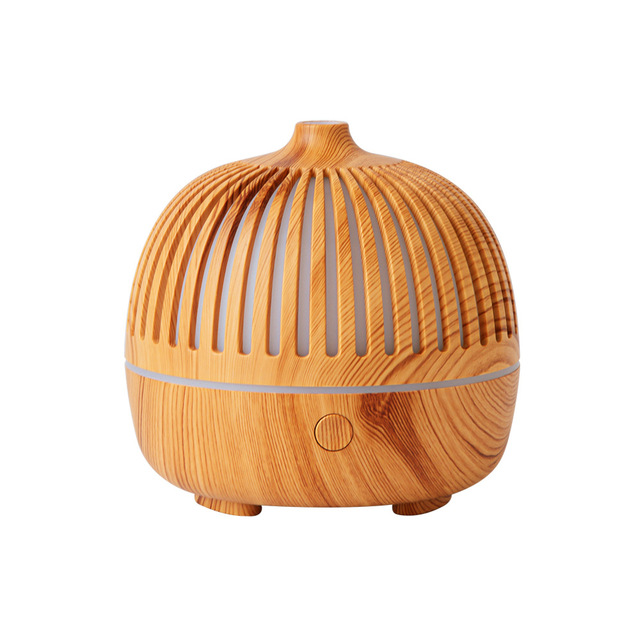 180ML Aromatherapy Essential Oil Diffuser Wood Grain Mist Sprayer Ultrasonic Air Humidifier Cool Mister with 7 Color LED Light