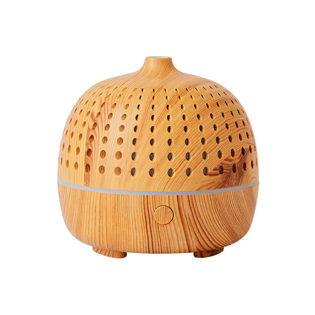 180ML Aromatherapy Essential Oil Diffuser Wood Grain Mist Sprayer Ultrasonic Air Humidifier Cool Mister with 7 Color LED Light