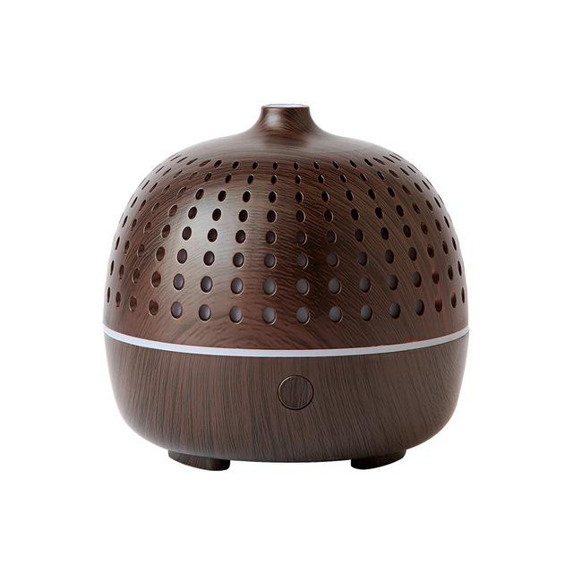180ML Aromatherapy Essential Oil Diffuser Wood Grain Mist Sprayer Ultrasonic Air Humidifier Cool Mister with 7 Color LED Light