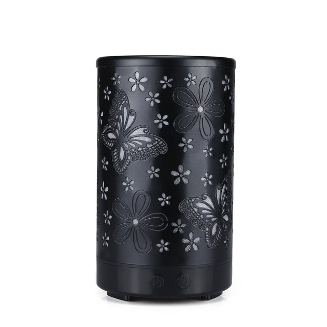 Classic White Essential Oil Aromatherapy Diffuser Electric Air Humidifier with 7 Color LED Lamp Carved Butterfly Aroma Diffusor
