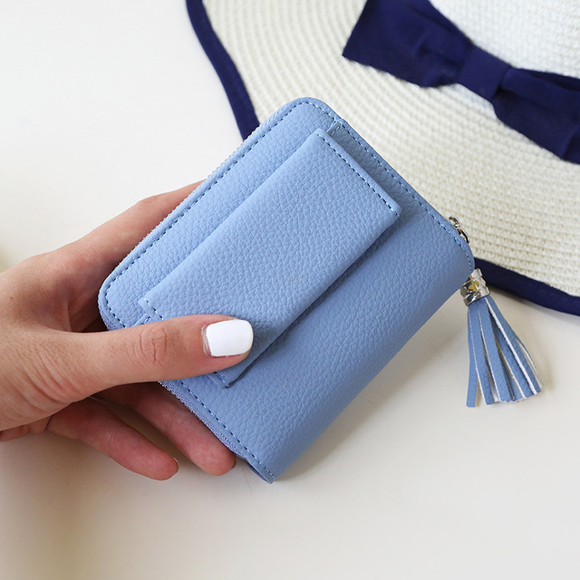 Tassel Women Wallet Small Cute Wallet Women Short Leather Women Wallets Zipper Purses  Female Coin Purse Clutch