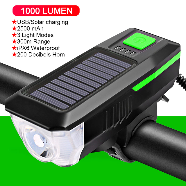 Bike Light Front with Horn Flashlight USB Charging Headlight for Cycling Lantern Lamp Luces Bicicleta Bicycle Accessories