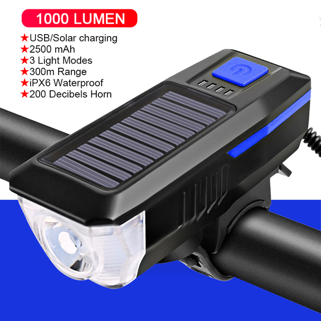 Bike Light Front with Horn Flashlight USB Charging Headlight for Cycling Lantern Lamp Luces Bicicleta Bicycle Accessories
