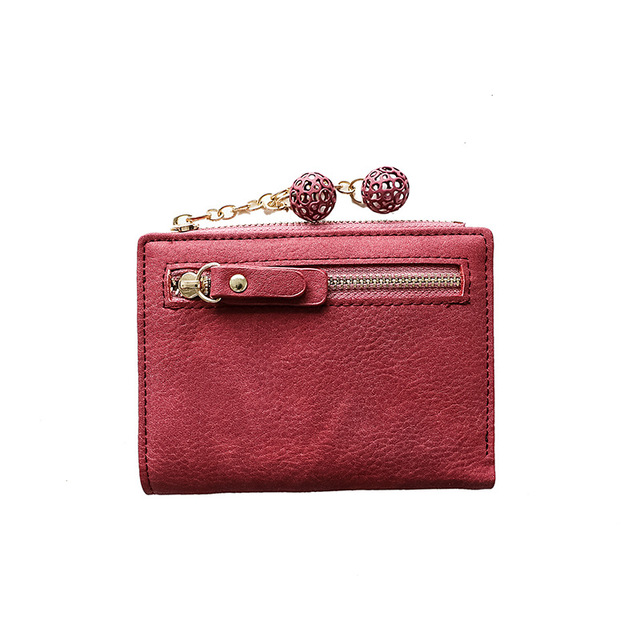 Multifunctional Women's Wallet Short Student Small Fresh Folding Wallets Fashion Zipper Buckle Coin Purse PU Leather Clutch