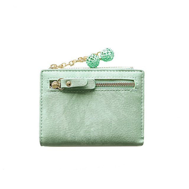 Multifunctional Women's Wallet Short Student Small Fresh Folding Wallets Fashion Zipper Buckle Coin Purse PU Leather Clutch