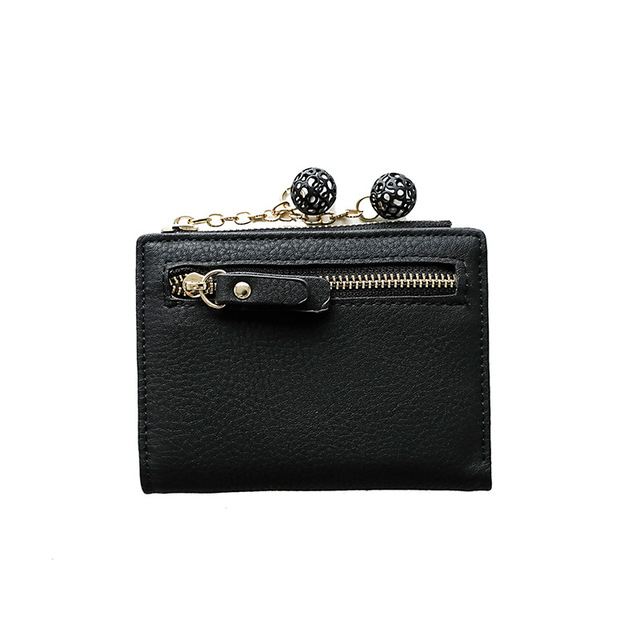Multifunctional Women's Wallet Short Student Small Fresh Folding Wallets Fashion Zipper Buckle Coin Purse PU Leather Clutch