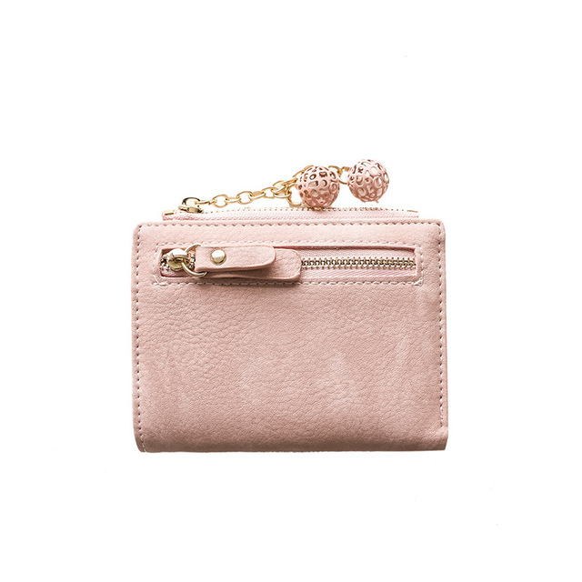 Multifunctional Women's Wallet Short Student Small Fresh Folding Wallets Fashion Zipper Buckle Coin Purse PU Leather Clutch