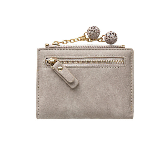 Multifunctional Women's Wallet Short Student Small Fresh Folding Wallets Fashion Zipper Buckle Coin Purse PU Leather Clutch