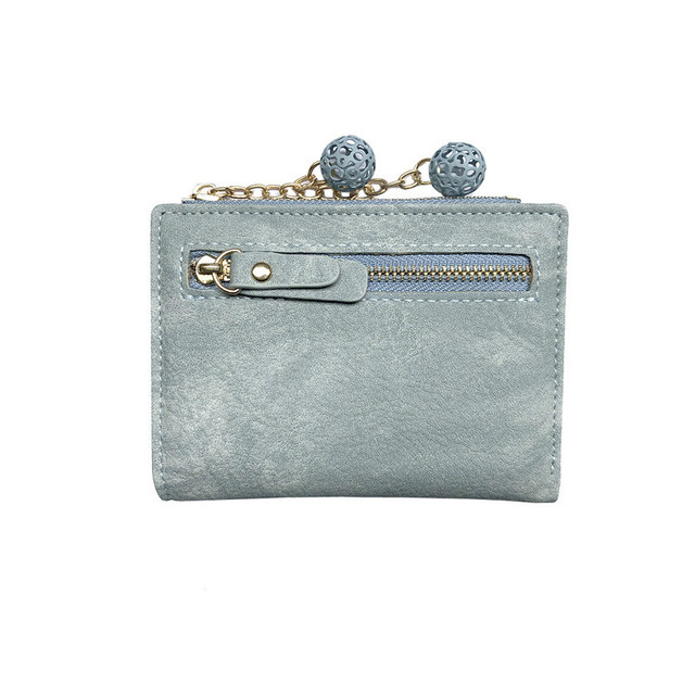 Multifunctional Women's Wallet Short Student Small Fresh Folding Wallets Fashion Zipper Buckle Coin Purse PU Leather Clutch