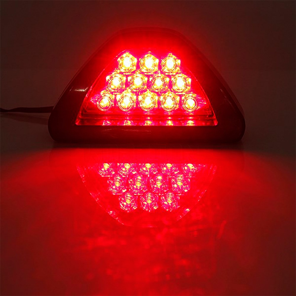 12 LED Universal CarRear Laser Tail Brake DRL Stop Light Auto Fog Lamp F1 Style Triangle